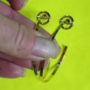 Goldtone large half hoop post earrings